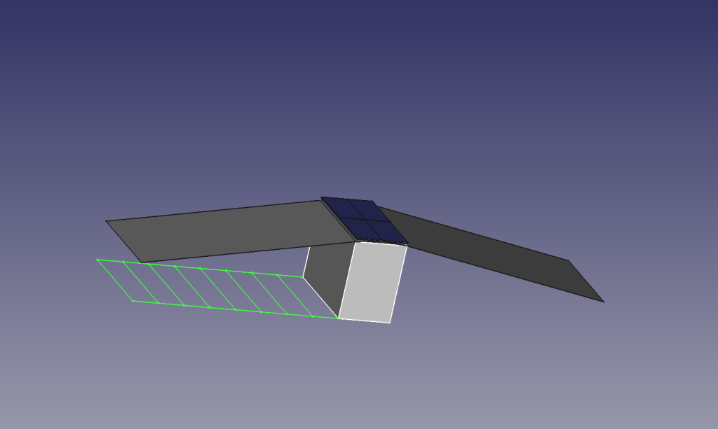 Photo of a small structure with 4 solar panels on its roof